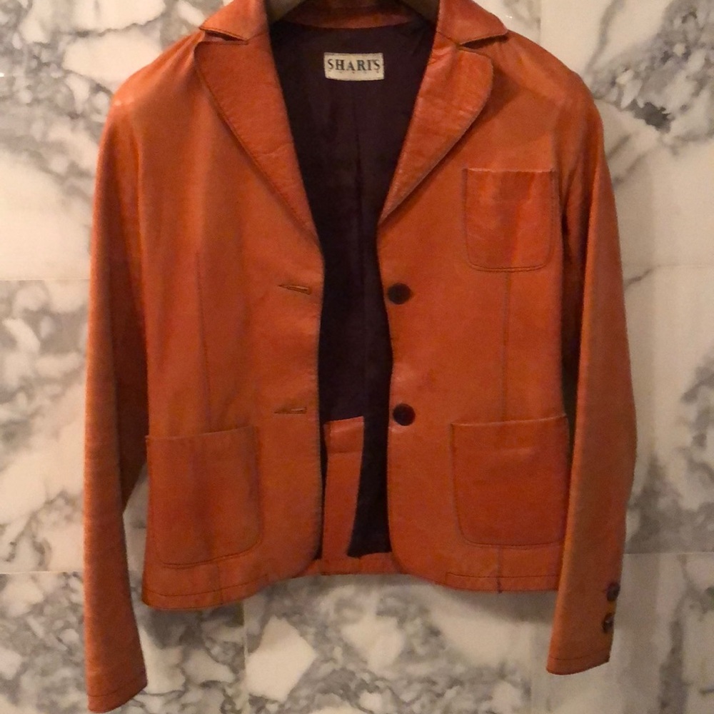 ORANGE DISTRESS LEATHER JACKET